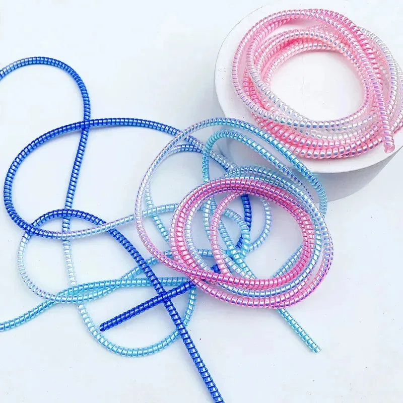 2/1Pcs New 1.6M Mermaid Telephone Data Protection Rope Color Advanced Environmental Protection Material Wrapped Cable Oasis Select