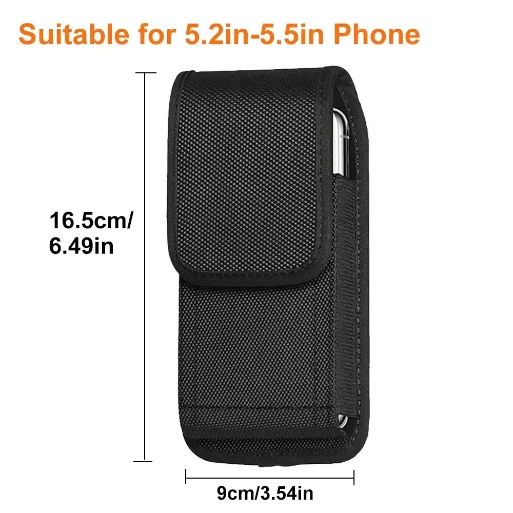 1/2/3pcs Tactical Cell Phone Pouch with Free D Shaped Buckle Protable Wallet Card Waist Pack Outdoor Sports Nylon Carrying Case Oasis Select Black 16.5x9cm