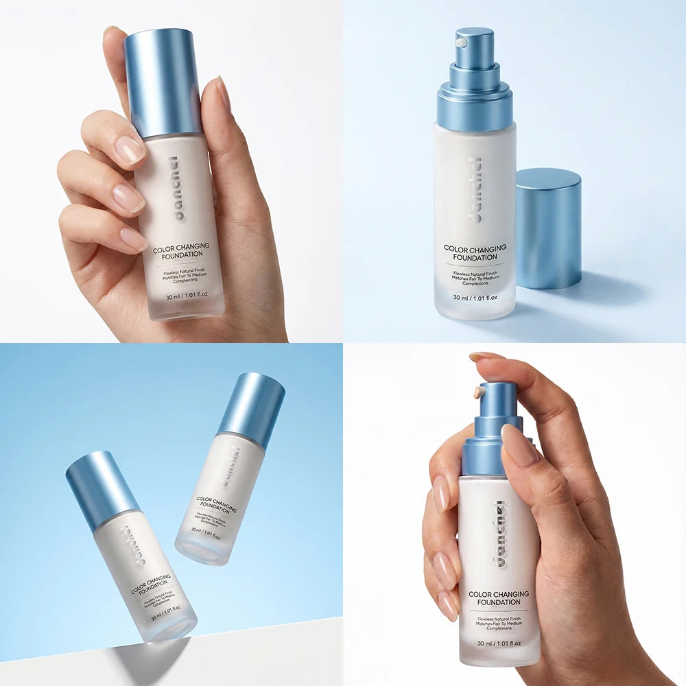 Color Changing Foundation Long-Lasting Buildable Coverage Non-drying Base Foundation Smooth Texture Flawless Natural Face Makeup Oasis Select