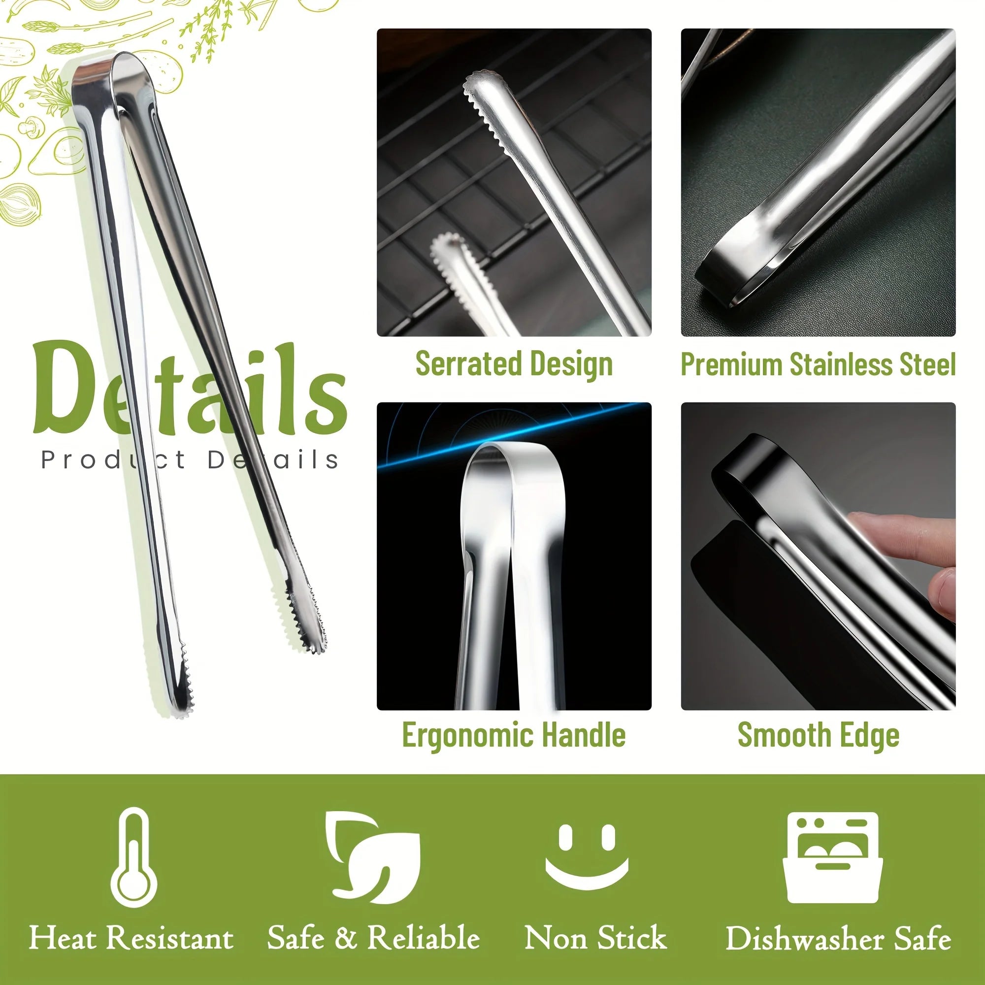 Barbecue Tong Food Clip Stainless Steel Grill Tong Multifunctional Kitchen Rust-Resistant Serving Clip Camping BBQ Supplies Oasis Select