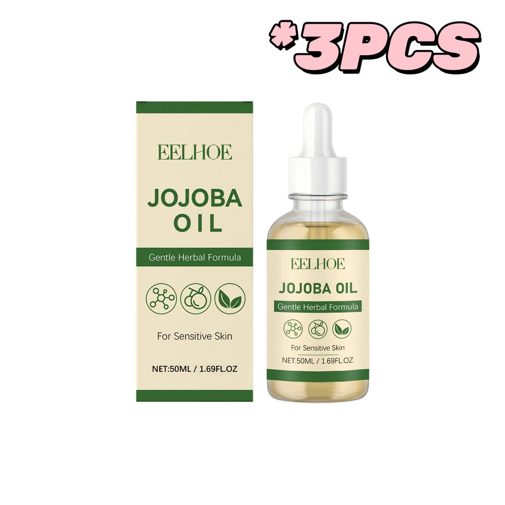 100% Pure Organic Jojoba Oil Cold Pressed Natural Body Massage Oil Moisturizing Hydrating Anti Dry Skin Care for Face Hair Nails Oasis Select 50ml Boxed X3PCS