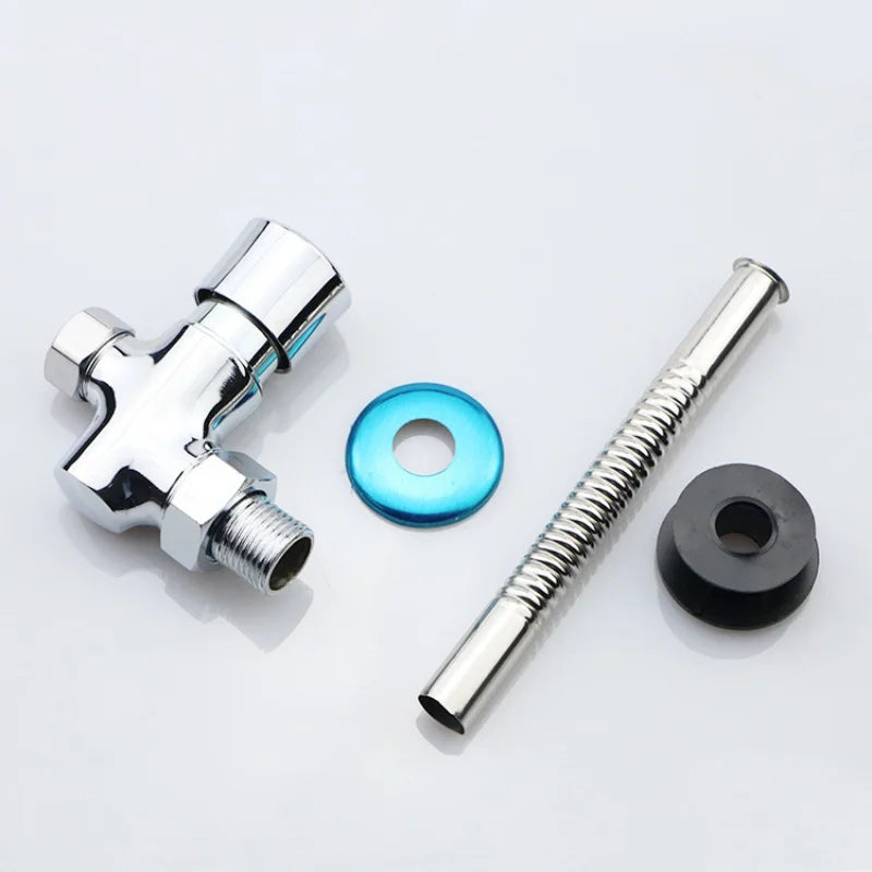 Manual Delay Automatic Shutoff Urinal Flush Valve Button Type Straight for Public Toilet Bathroom Parts Oasis Select