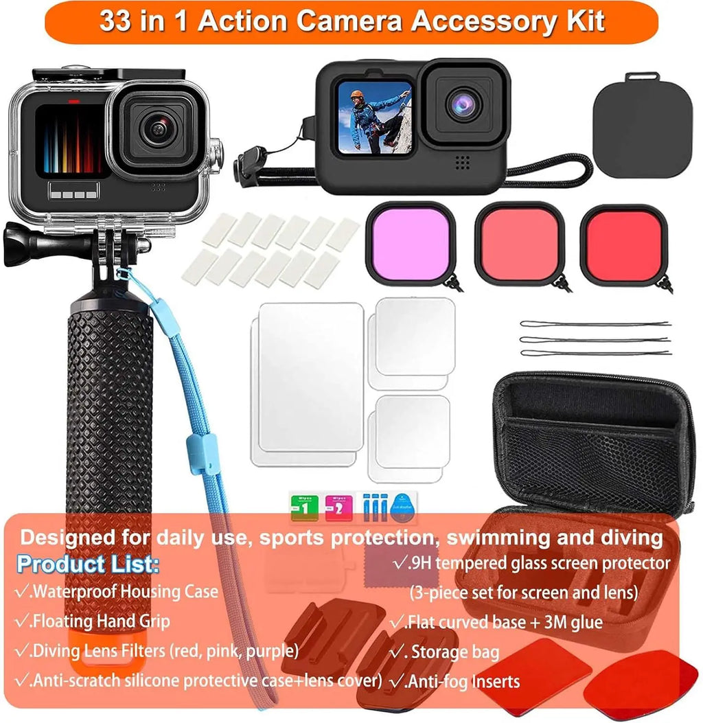 GoPro Hero 9–13 Waterproof Housing Case | 60M Dive Kit