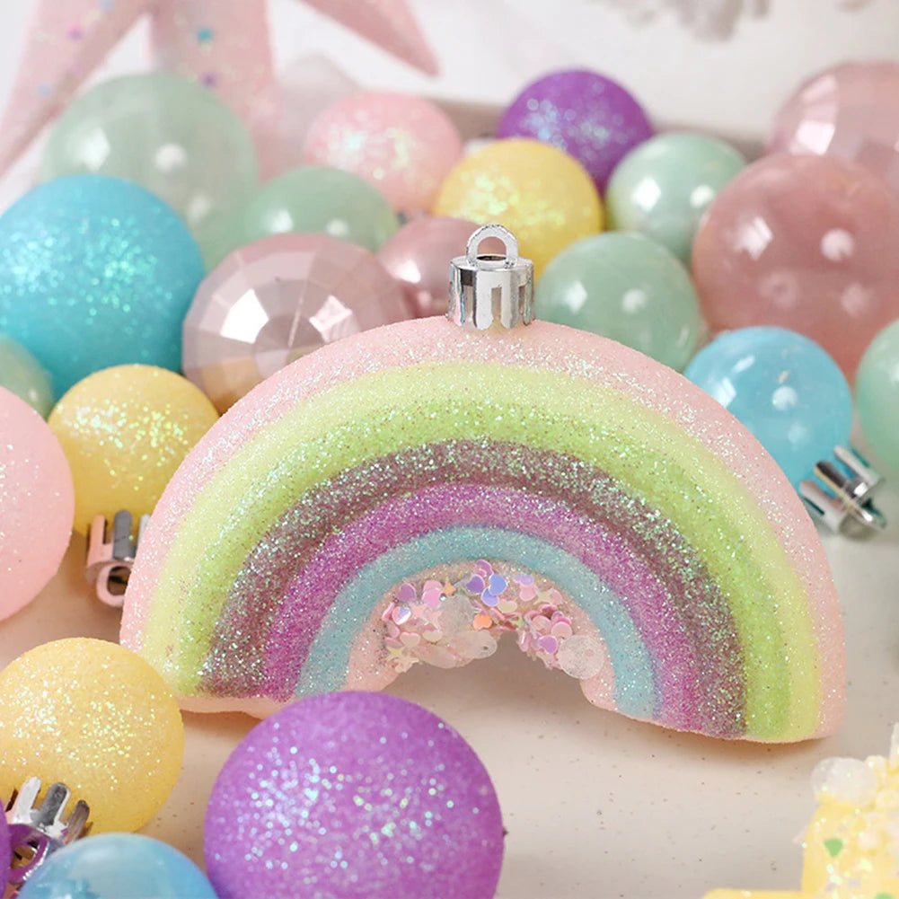 Table Centerpieces Macaron Christmas Balls Easy Storage Christmas Balls 15.5*7.5*15.5cm Crafted From Good Materials Oasis Select