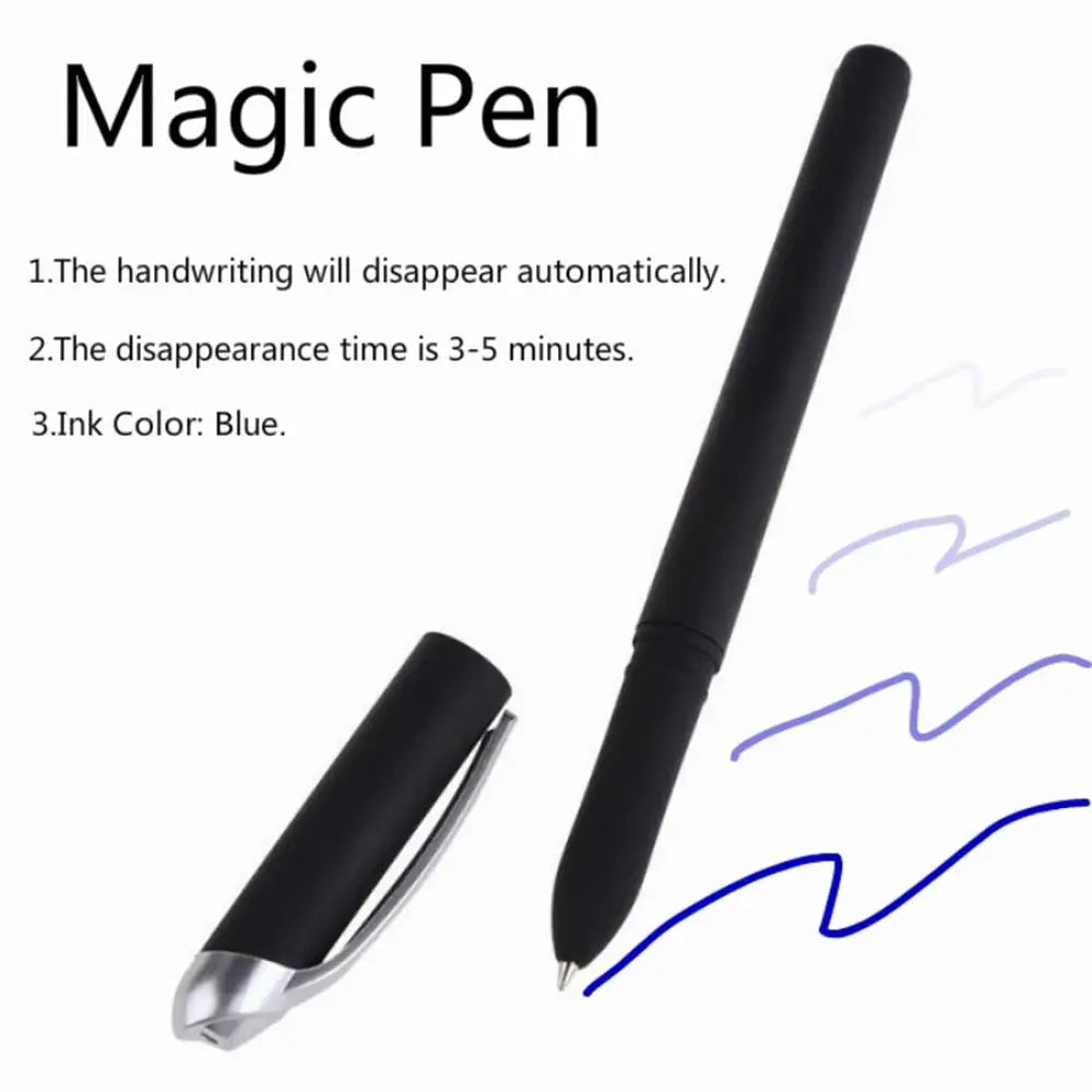 Magic Joke Ball Pen Invisible Slowly Disappear Ink Within One Hour Material Ball Pens with 10 Pcs Refill Pen Holder Oasis Select
