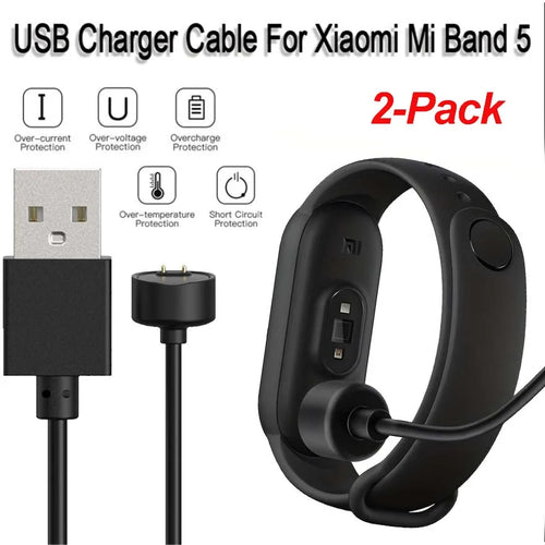 2-Pack USB Charger Cable for Xiaomi Mi Band 5 6 7 & Amazfit Smartwatch Charging Cable Oasis Select