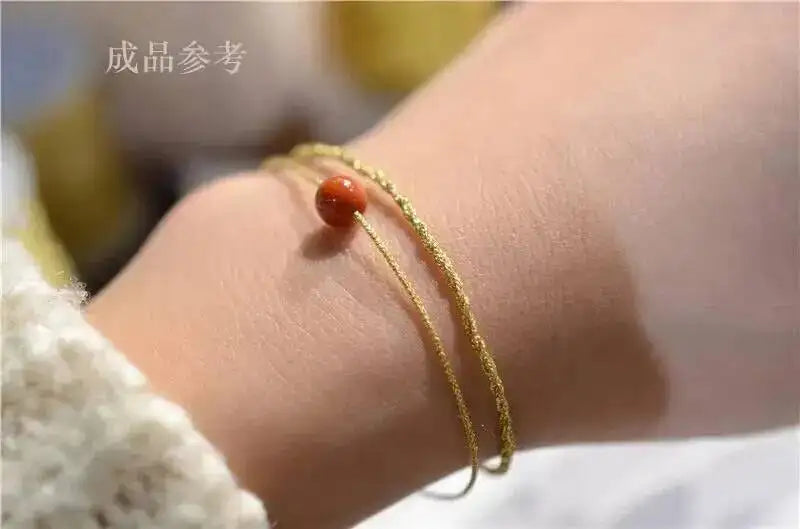 0.8mm Golden Woven Jade Thread Jewelry Beaded Accessories DIY Material Bracelet Necklace Woven Cord Line Length 30m Oasis Select