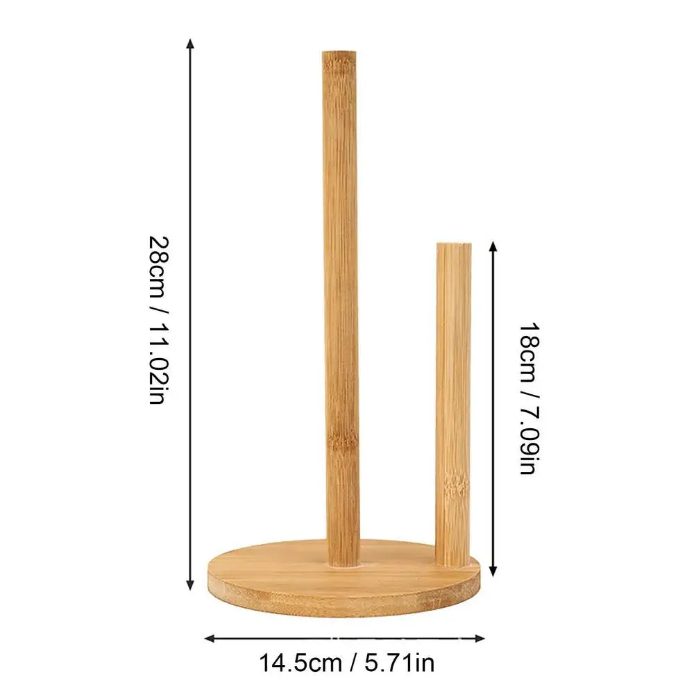 Wood Paper Towel Holder Countertop Wooden Standing Paper Towel Holder Base Paper Towel Holder for Paper Towel Fresh-Keeping Film Oasis Select double root