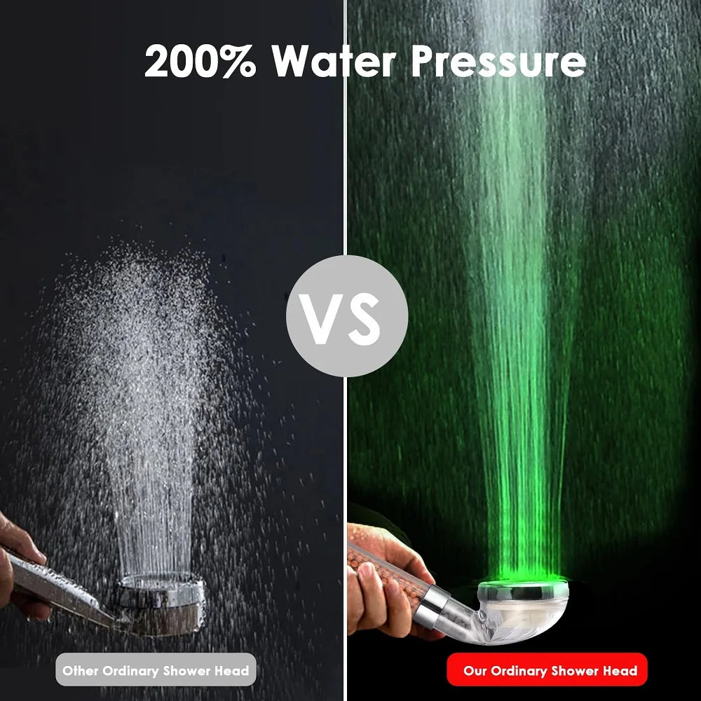 New Temperature Control 3/7 Color Changing LED Anion SPA Shower Head Water Saving Handheld Bathroom Home Innovative Accessories Oasis Select