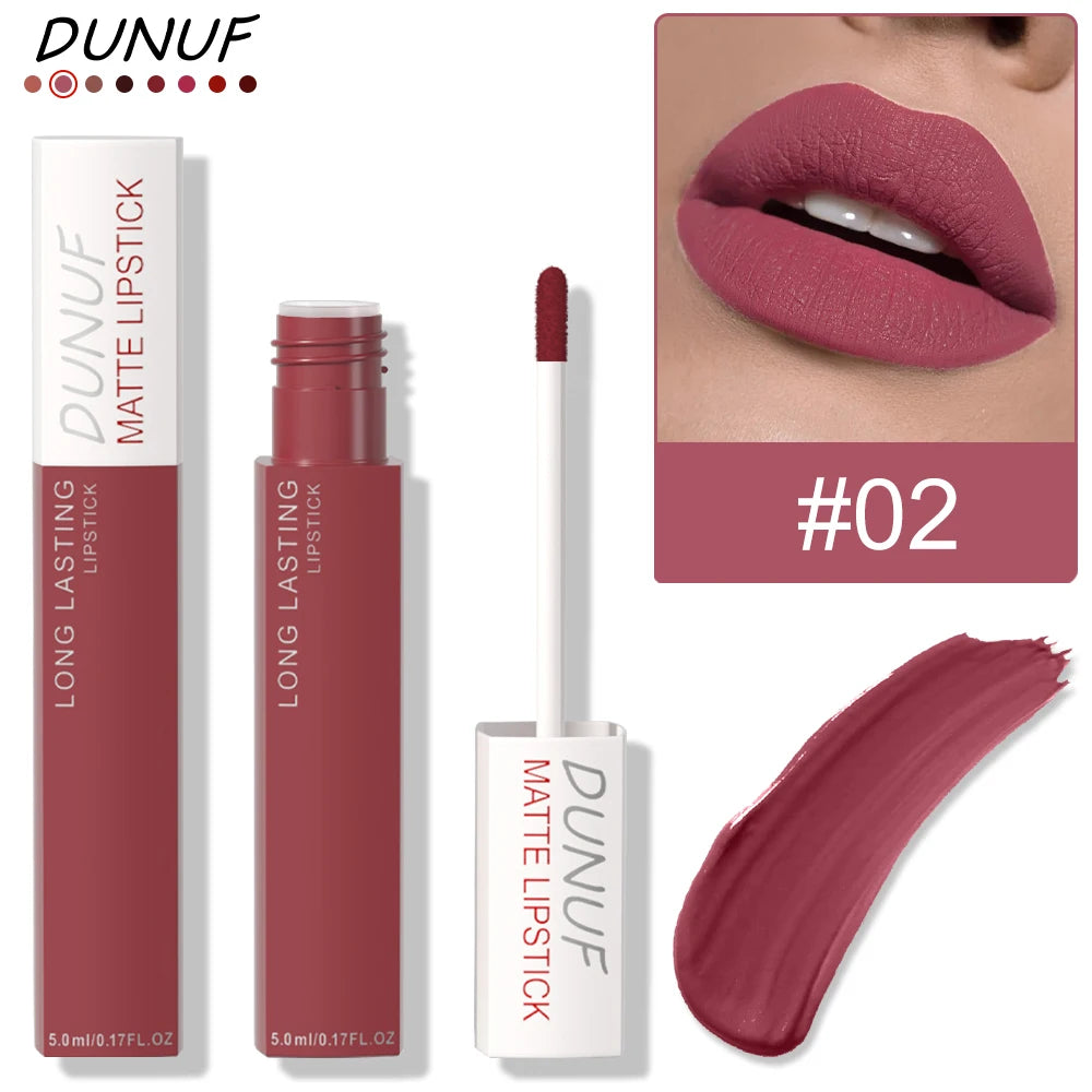 Long-Lasting Lip Gloss 1pcs: Matte Lipstick Non-Stick Cup Waterproof Nude Deep Red Mauve Christmas And Valentine's Day Gifts Oasis Select 02