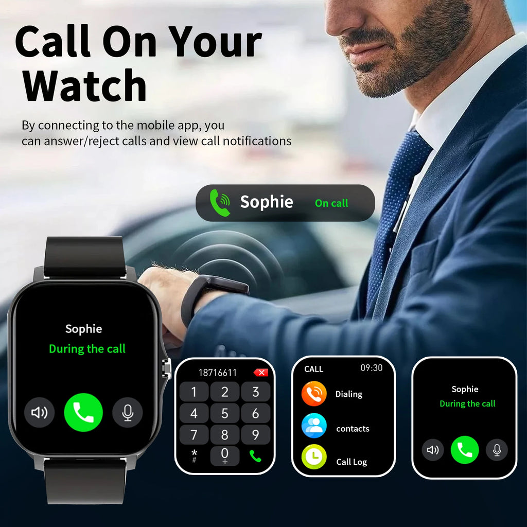 LOMAXFR Smart Watch – Wireless Calls, Heart Rate & Sleep Tracker