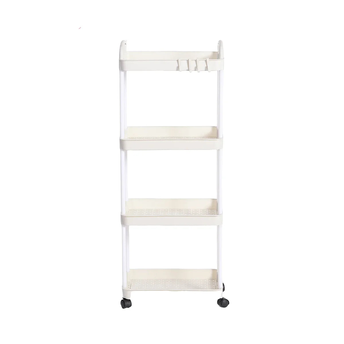 3/4-Tier Rolling Storage Cart with Lockable Wheels | Multi-Room Rolling Storage Cart Oasis Select 4 Tiers White