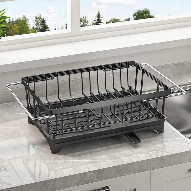 Sink Drain Basket Retractable Sink Dish Drain Rack Dish Storage Rack Kitchen Fruit and Vegetable Shelf Oasis Select