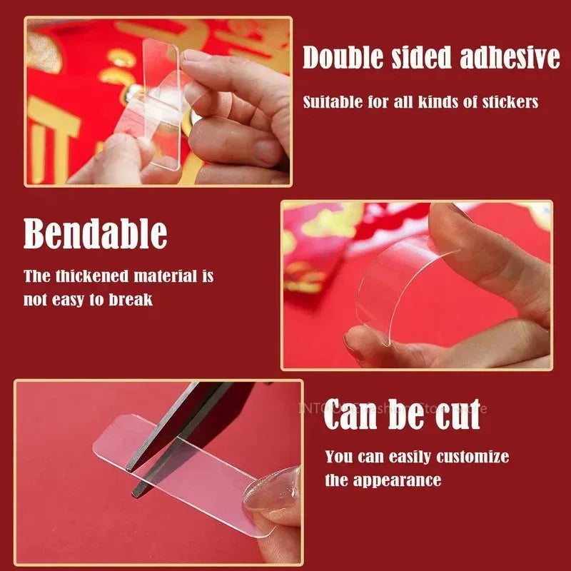 1/6box Can Be Reused Super Strong Double Sided Adhesive Tape Transparent Wall Stickers Water Proof Household Products Adhesives Oasis Select