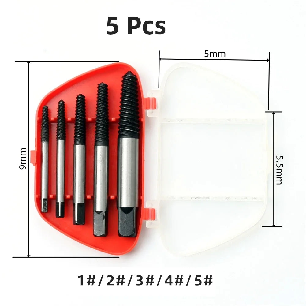Broken Screw Extractor Drill Bits Set – 5/6/8 Pcs EasyOut Screw Extractor Set Oasis Select Extractor 5Pcs Box Square