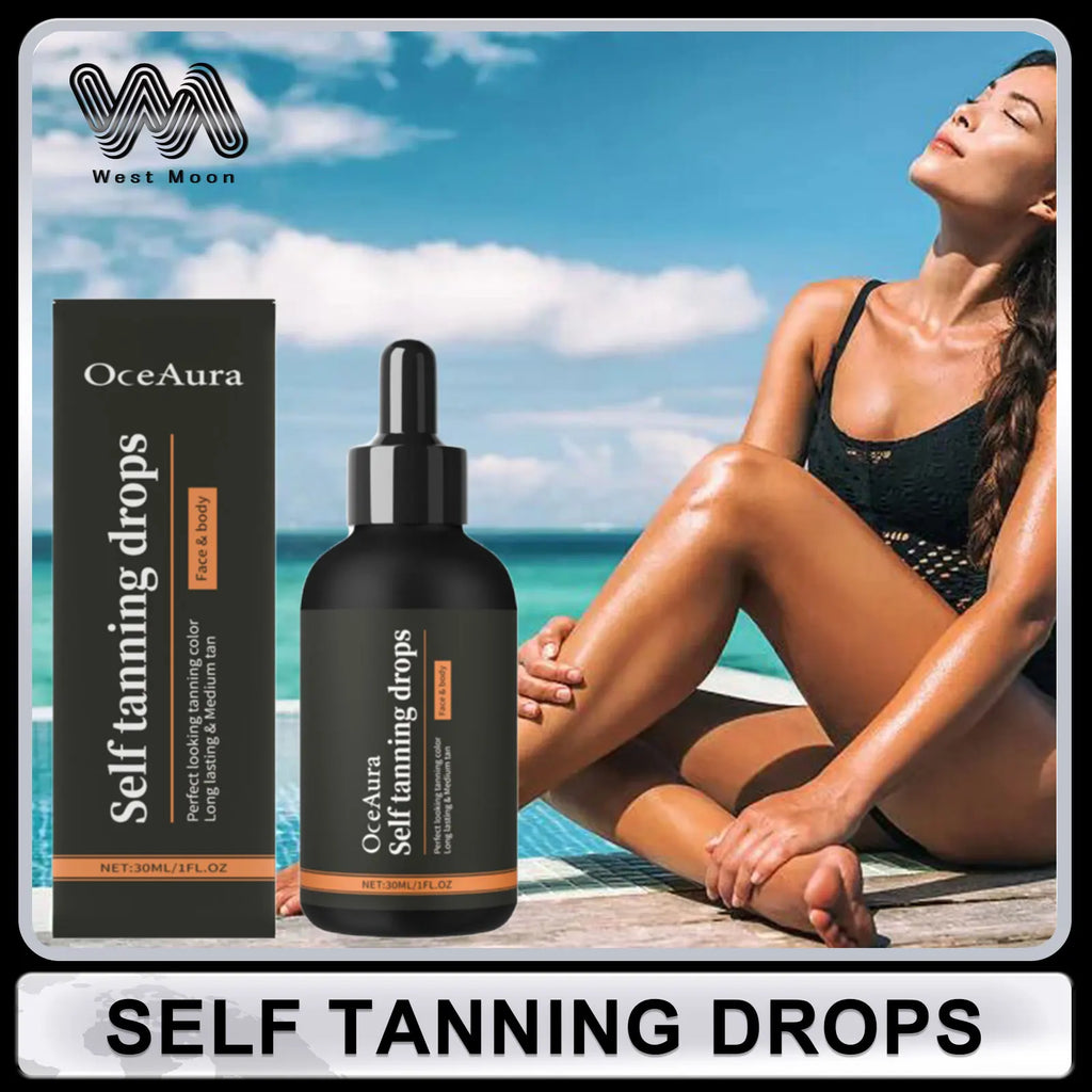 Self Tanning Drops Sunless Lasting Solarium Bronzer Natural Tanner for Body Face Antioxidant Prevent Sunburn Tanning Products Oasis Select