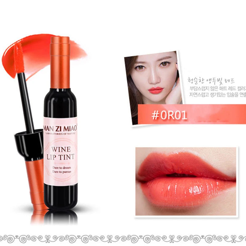 2023 Lipstick Lipgloss Waterproof Long Lasting Lovely Tint Wine Bottle Shape Lip For Women Makeup Gloss Red Sexy Cosmetic Oasis Select e