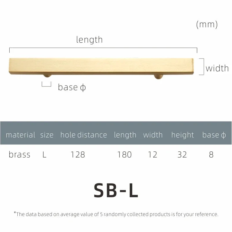 Brass Furniture Handles Modern Wardrobe Dresser Cupboard Drawer Cabinet Door Long Square Black/Gold Pulls Knobs Oasis Select SB-L
