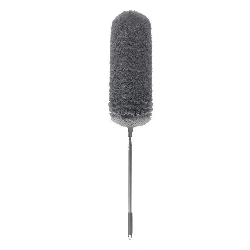 2.8M Extended Chicken Feather Duster Extendable and Curved Ceiling Cleaning Broom Household Electrostatic Dust Collector Oasis Select Gray