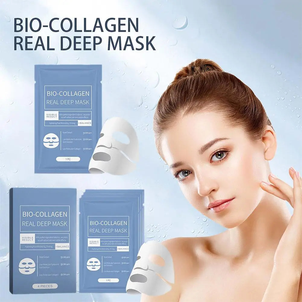 1PC /4PCs Collagen Facial Mask Moisturizing Anti Wrinkle Fine Lines Brightening Firming Hydrating Mask Wrap Face Shrinking Pore Oasis Select