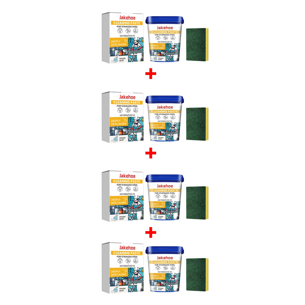 Stainless Steel Cleaning Paste Pot Pan Black Dirts Cleaner Oven Rust Remover Oil Descaling Cookware Metal Polish Cleaning Cream Oasis Select 4 X 100g boxed