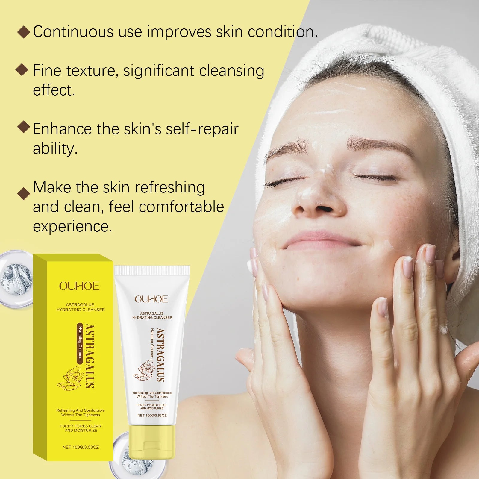 Astragalus Root Hydrating Facial Cleanser – Deep Cleanse 100g Facial Cleanser Oasis Select