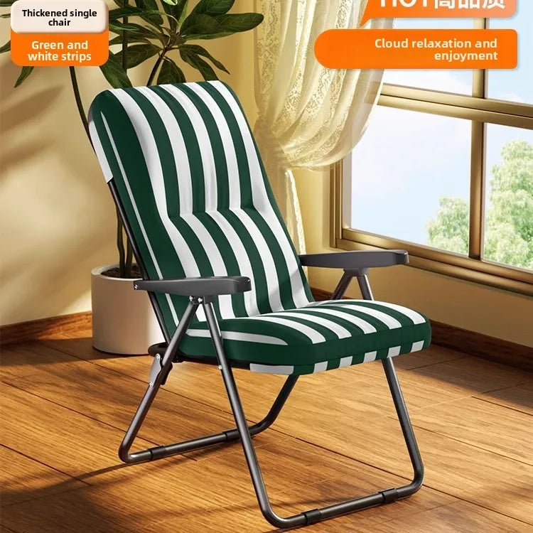 Folding recliner home leisure elderly balcony back chair office lunch break sit and sleep dual-purpose chair Oasis Select light green