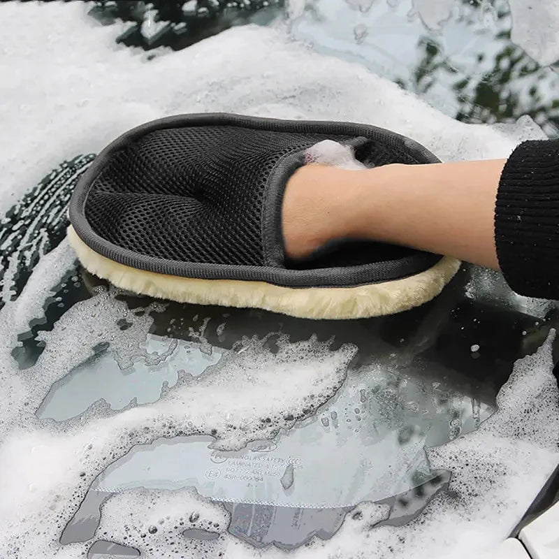 1PC Car Wash Gloves Thickened Plush Car Wiping Gloves Waxing Polishing Car Cleaning Products Plush Rags Dish Glove Cleaning Tool Oasis Select