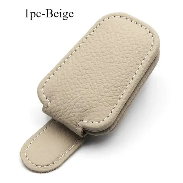 Car Sun Visor Glasses Case Holder Sunglasses Clip Ticket Card Clip Multifunction Portable Clip Auto Interior Accessories Oasis Select 1pc-Beige