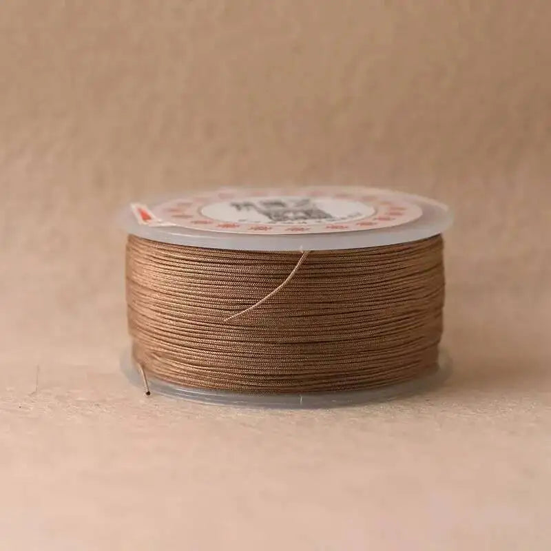0.8 mm 65m Nylon Cord Thread DIY Tassels Beading String Thread Chinese Knot Macrame Cord Bracelet Braided String Oasis Select 35 khaki 0.8mm 65m