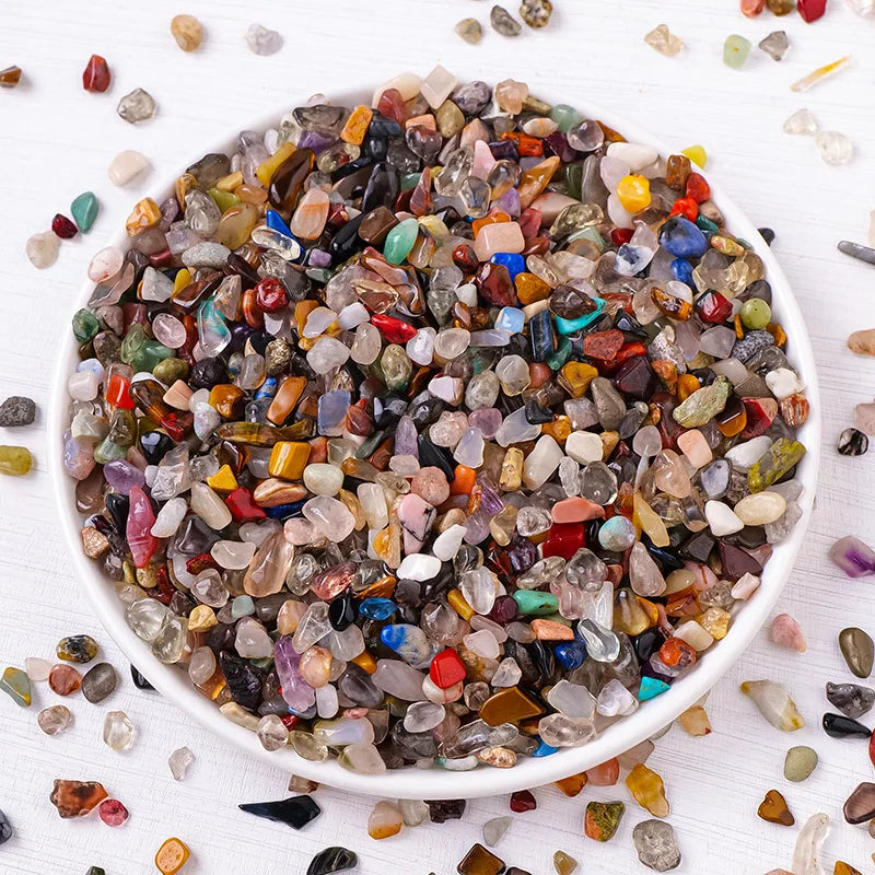 50/100g Natural Stone Crystal Chips Stone 3-12mm Irregular Gemstones Healing Crystal Loose Rocks Bead for Crafts, Vases Filler Oasis Select