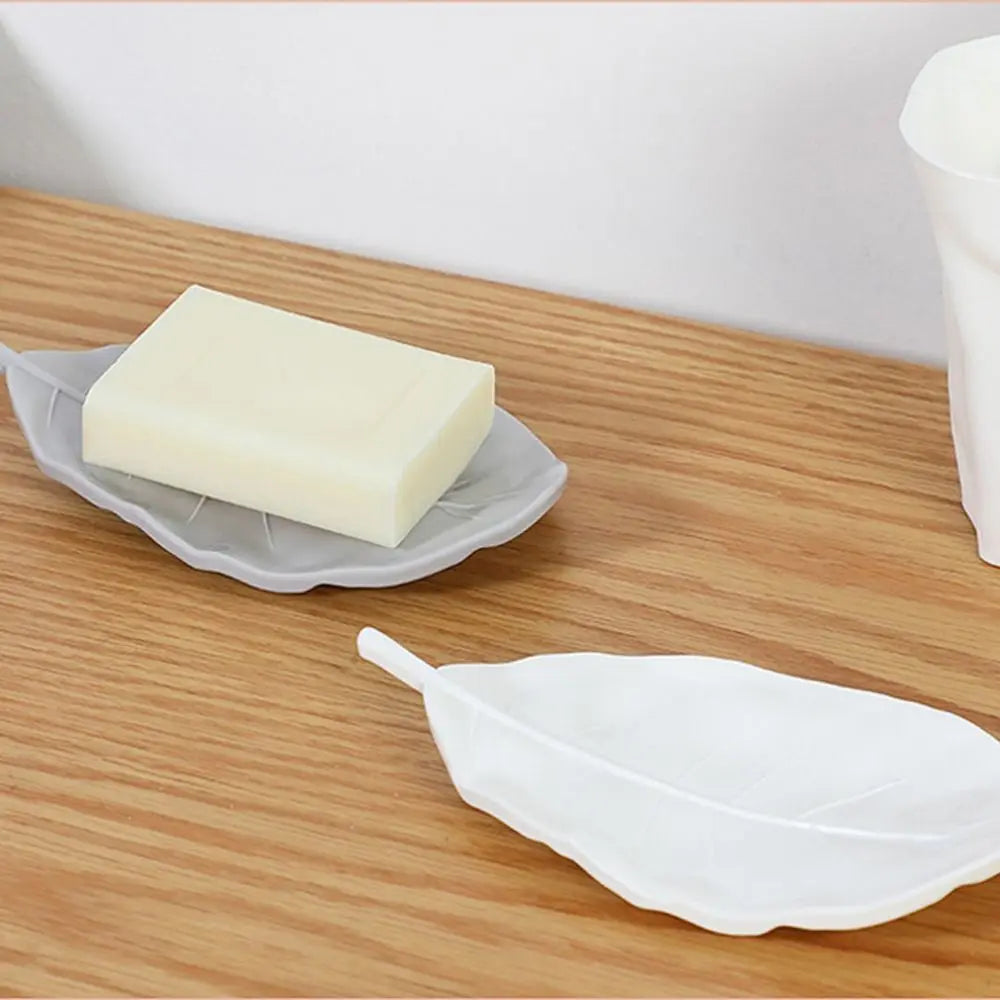 Creative Leaf Shape Soap Dish Storage Holder Stand Tray Fashion Soap Box Durable Storage Rack Bathroom Kitchen Sink Organizer Oasis Select
