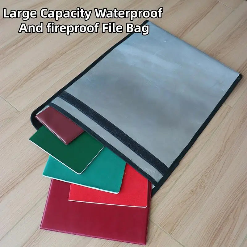 Waterproof Fireproof Document Bag Heat Resistant Large Capacity Safe Pouch for Valuables Cash Travel Emergency Home Use Oasis Select