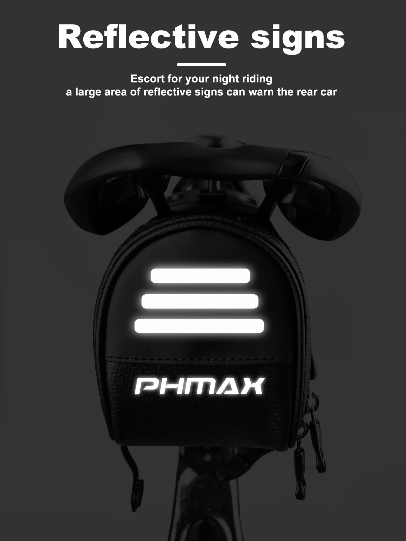 PHMAX Bicycle Saddle Bag Reflective Large Capacity Waterproof Mountain Bike Road Bike Saddle Bag Cycling Accessories Oasis Select