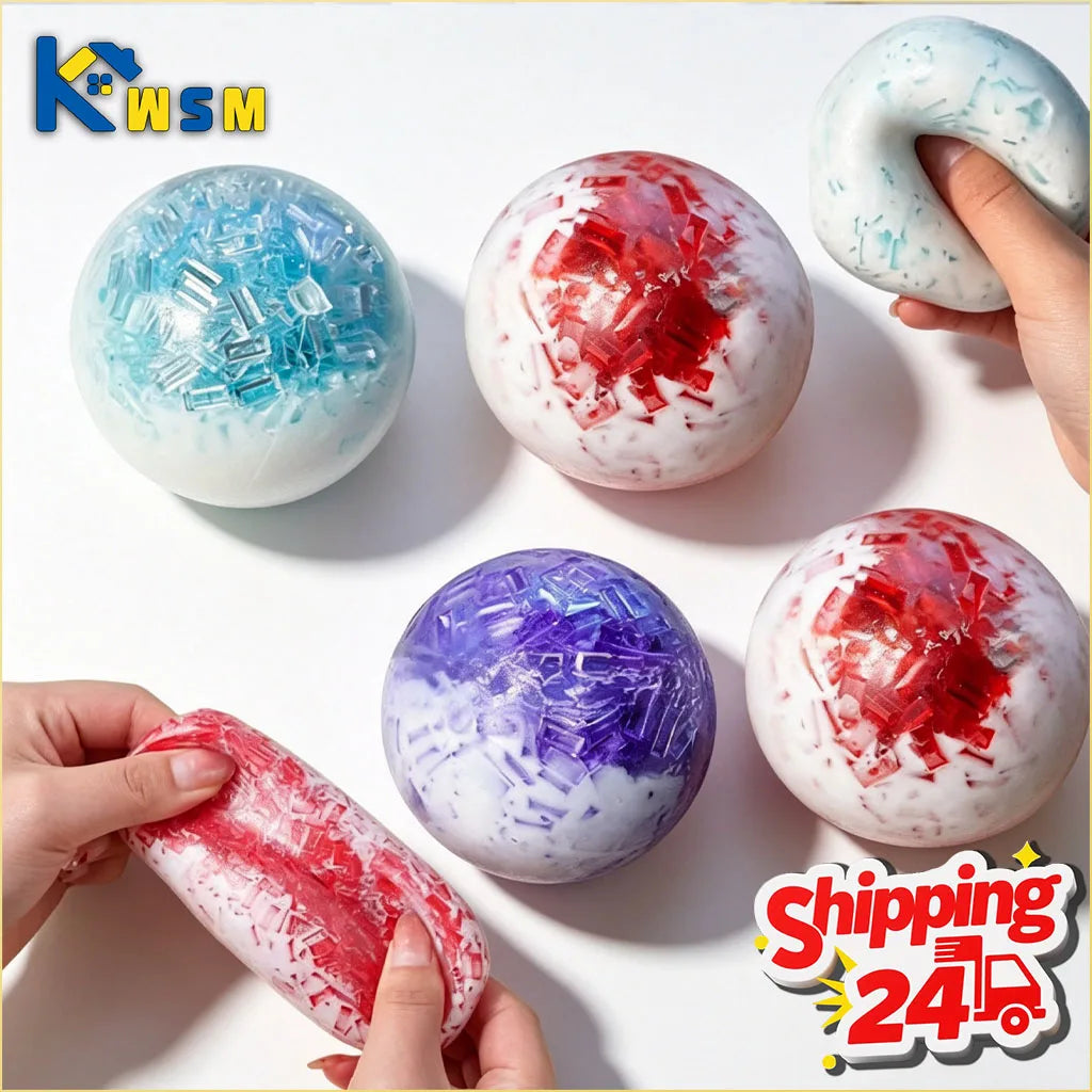 1-20PCS Crushed Ice Cream Soft Squishy Ball Stress Relief Handmade Decor Squeeze Decompression Fidget for Adult Oasis Select
