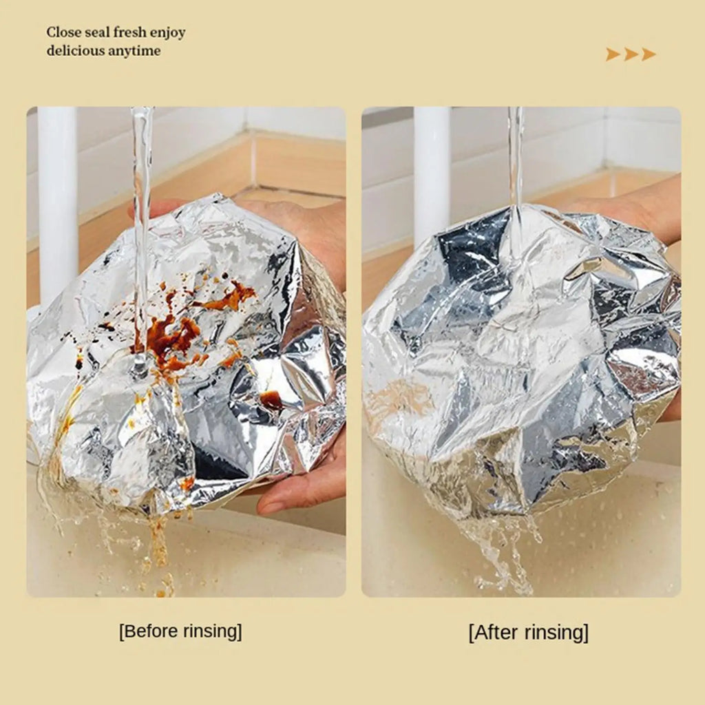30Pcs Aluminum Foil Insulation Covers Keep Food Warm Fresh Repeatable Kitchen Food Covers Bowls Plates Adjustable Cling Wrap Oasis Select
