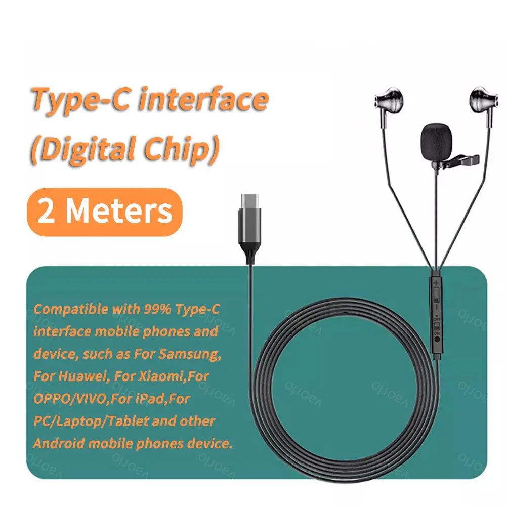 Digital Chip Wired Earphone 3.5mm AUX/Type C 9D HiFi Surround HD MIC In-Ear Karaoke Headsets For Samsung Huawei Xiaomi iPad PC Oasis Select Black-Type C