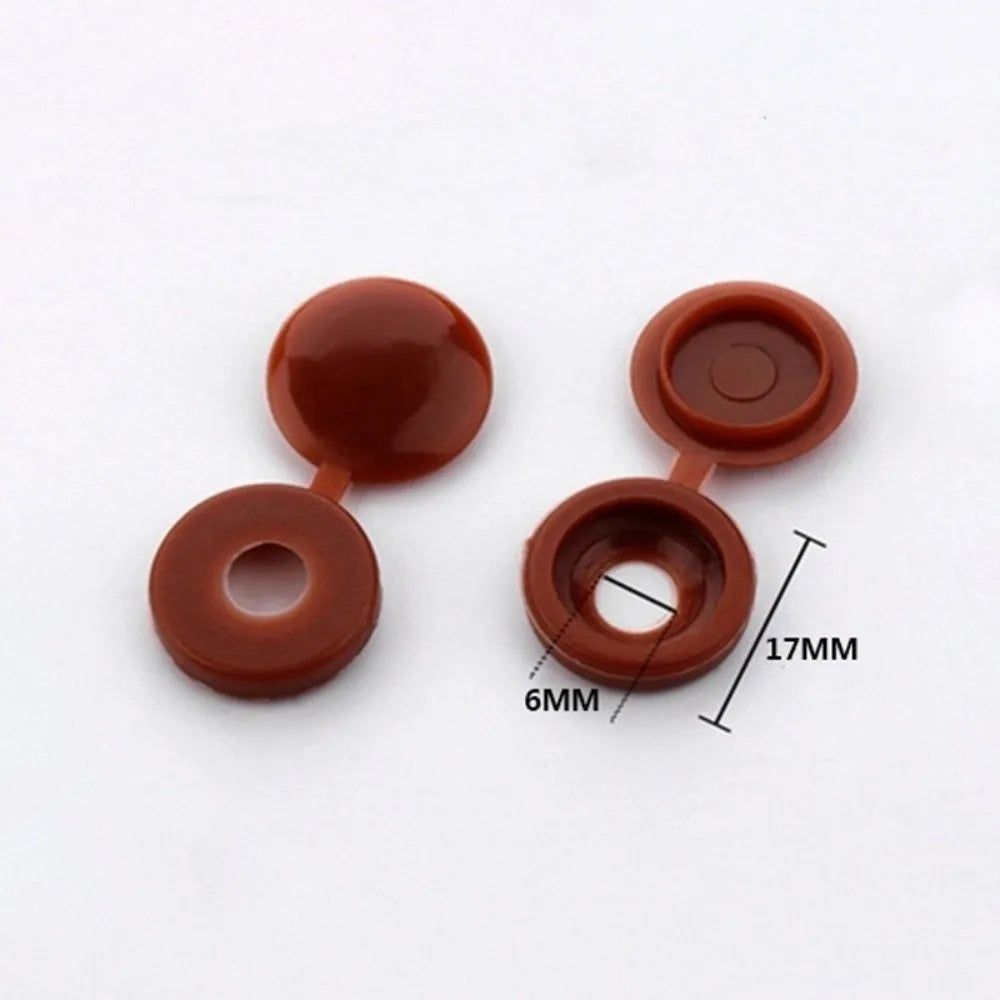 100PCS New Universal Fit Screw Protective Covers Snap Protective DIY Fold Snap Cap Fixing Caps Decorative Hardware Oasis Select Coffee