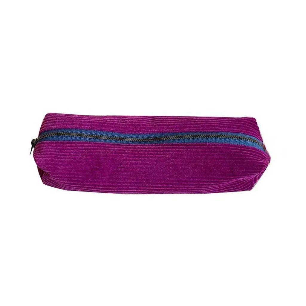 Large Capacity Corduroy Storage Bag Portable Makeup Pouch Multifunctional Stationery Case Travel Toiletry Organizer For Daily Us Oasis Select Magenta