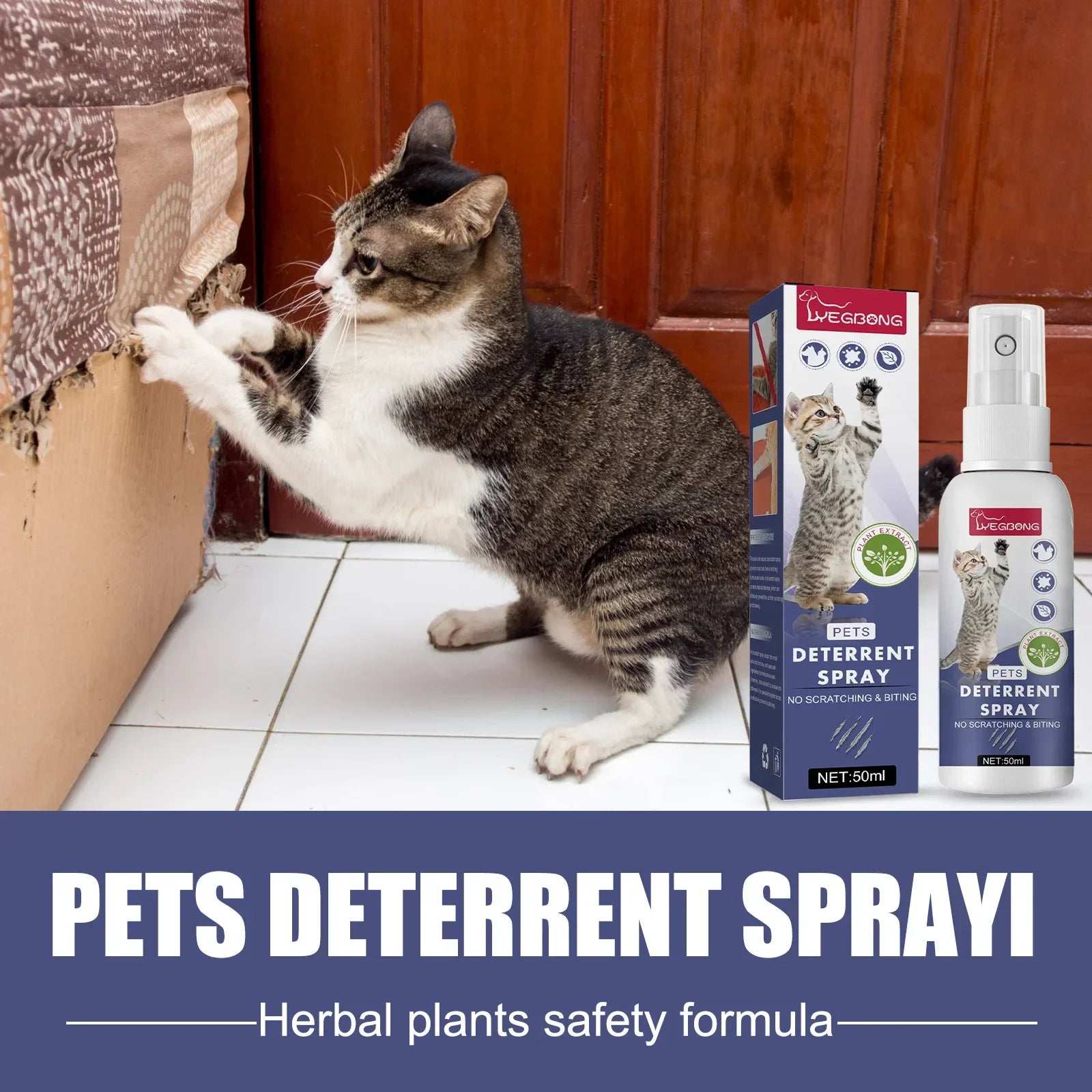 50ml Cat Scratch Deterrent Spray Natural Scratching Training Aid Spray No Stimulation Orange Fragrance Sofa Furniture Protectors Oasis Select