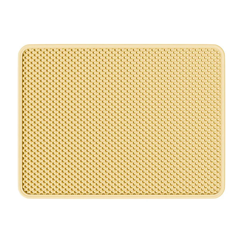 Double-Layer Filter Anti-Spillage Cat Litter Box Pad | Anti-Leakage Cat Cage Toilet Pad for Mess Control Oasis Select milk yellow 45x30cm
