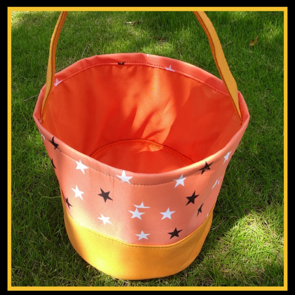 Halloween Portable Canvas Candy Bag Halloween Decoration Basket Kids Tote Bag Pumpkin Basket Halloween Decoration Oasis Select