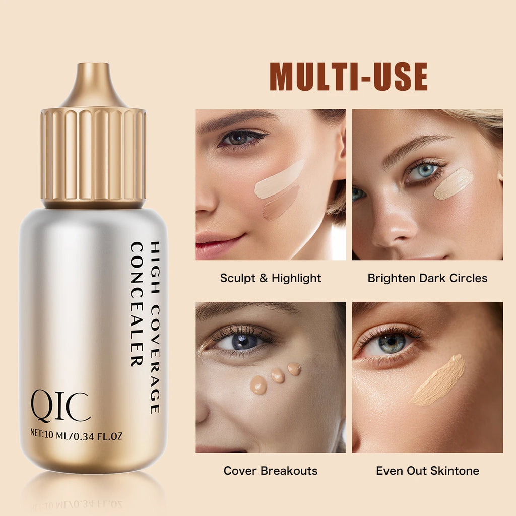 QIC Liquid Concealer – Full Coverage, Moisturizing & Waterproof