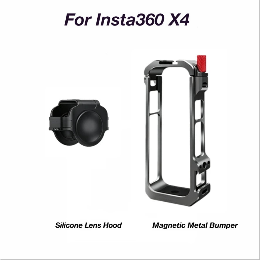 Aluminum Cage & Lens Cover for Insta360 X4 / X5 Camera