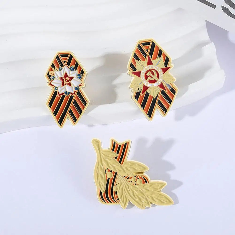 St. George Enamel Pin Brooch – Victory Day Memorial Badge