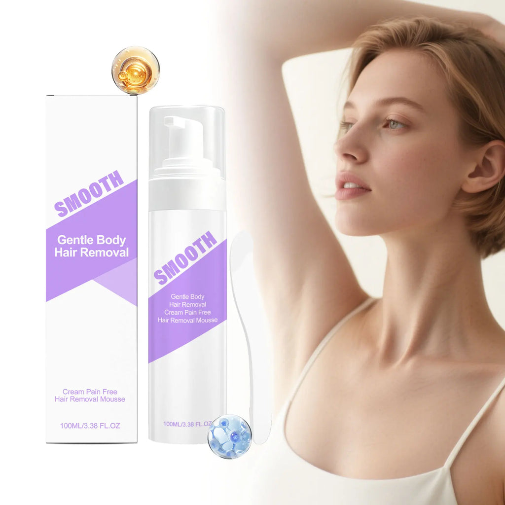 Painless Hair Removal Mousse – Depilatory Cream & Growth Inhibitor Depilatory Hair Removal Mousse Oasis Select
