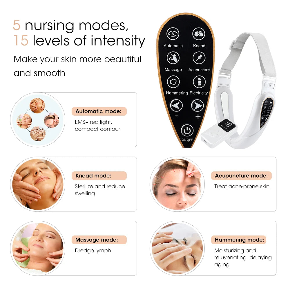 Hailicare V-Shape Face Lifting Vibration Massager + Remote