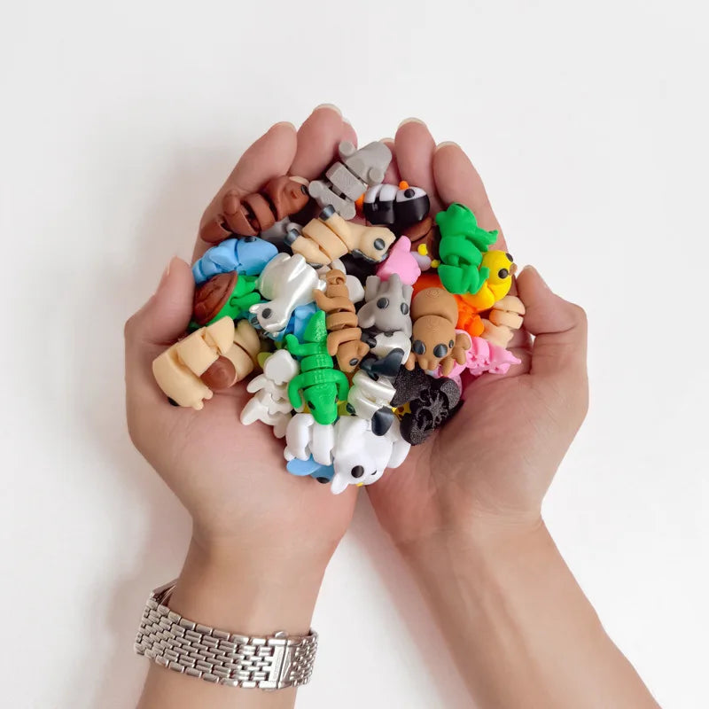 3D Printed Mini Animals Multi-Joint Rotatable Fidget Toys Office Desk Decoration Home Decor Animal Model Figurine Kid Gift 피규어 Oasis Select
