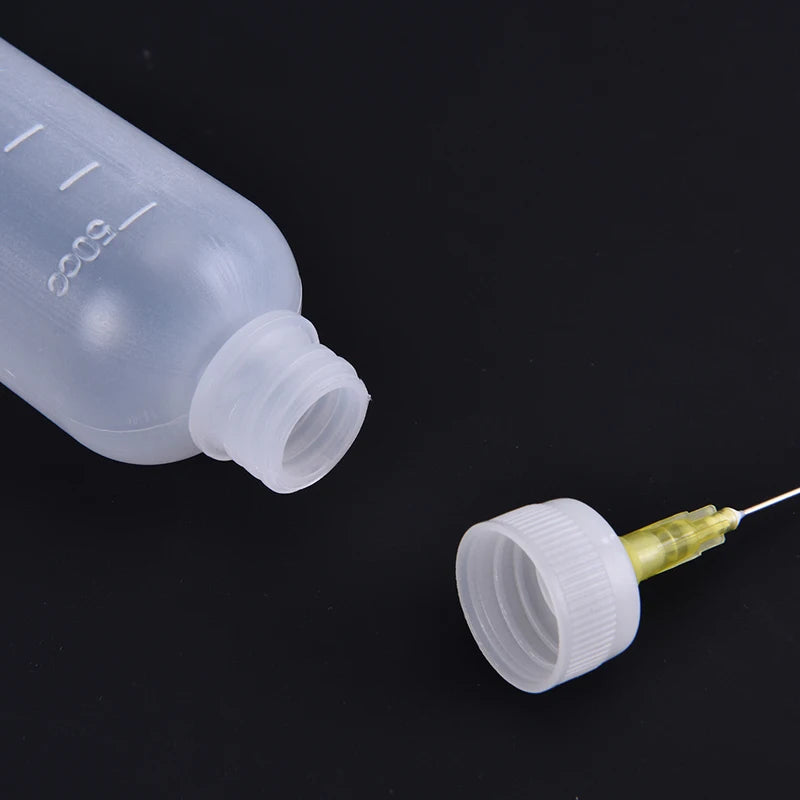 3pcs 50ml Transparent Polyethylene Needle Dispenser Dispensing Bottle For Rosin Solder Flux Paste + 3 Needles Tools Oasis Select
