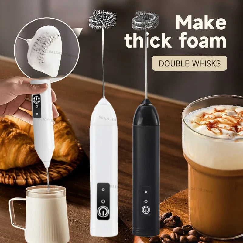 Wireless Milk Frothers Electric Handheld Blender Electrical Mini Coffee Maker Whisk Mixer with USB for Coffee Cappuccino Cream Oasis Select